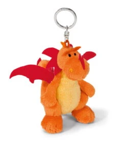 Nici 36003 Schlüsselanhänger Drache Orange Sitzend 10cm Plüsch Creatures
