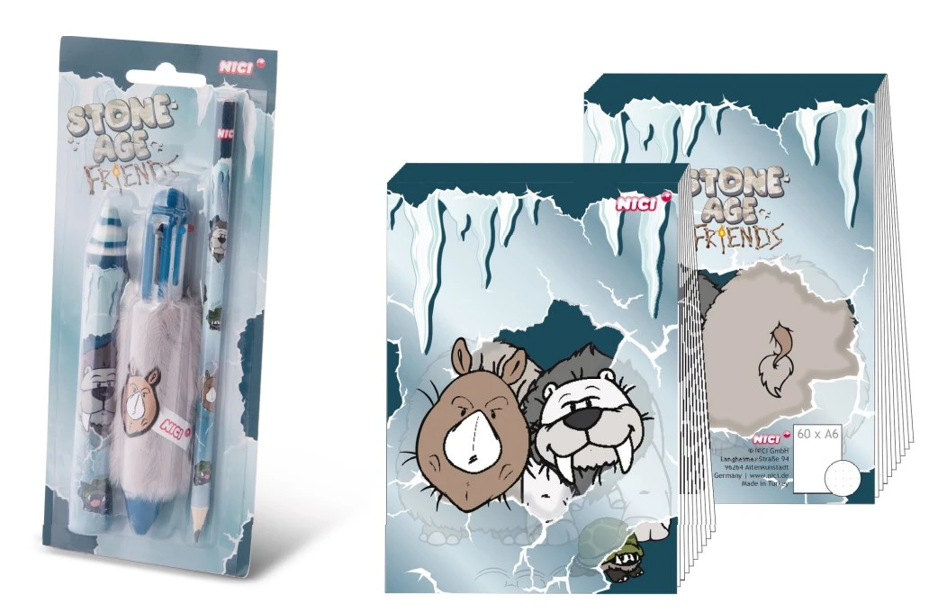 Nici 46663/46664 Schreibset Block Stifteset Geschenkset Stone Age Friends 1 Nici 46663/46664 Schreibset Block Stifteset Geschenkset Stone Age Friends