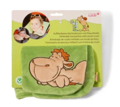 Nici 52056 Aufblasbares Nackenkissen Mit Plüschhülle Kamel Grün